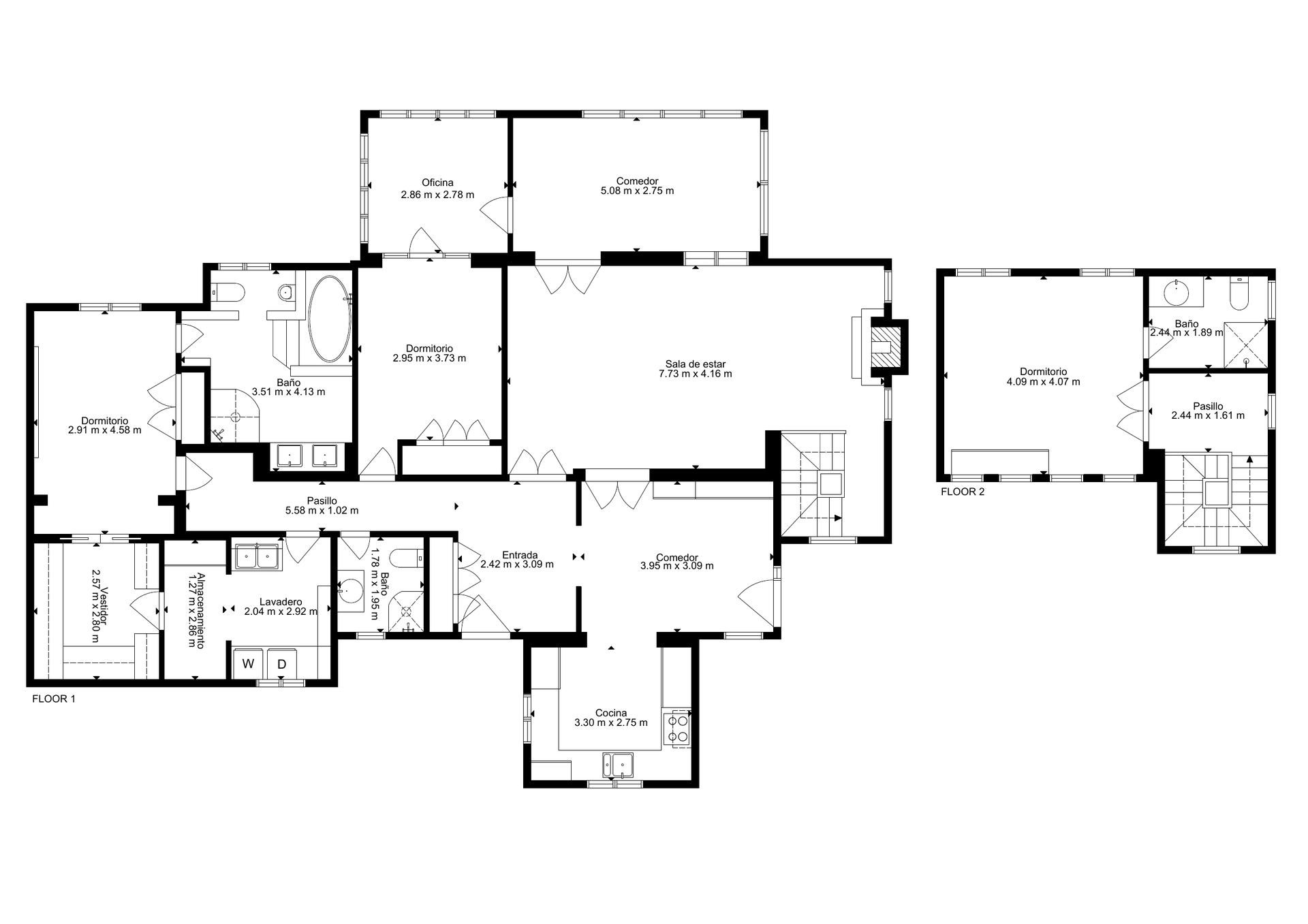 Plano de planta — Vivienda en Orba