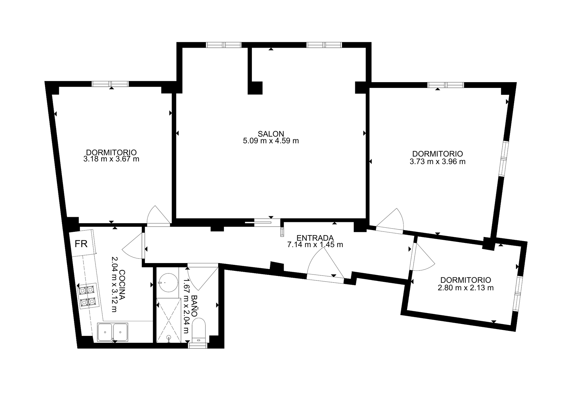Plano de planta — Vivienda en Valencia