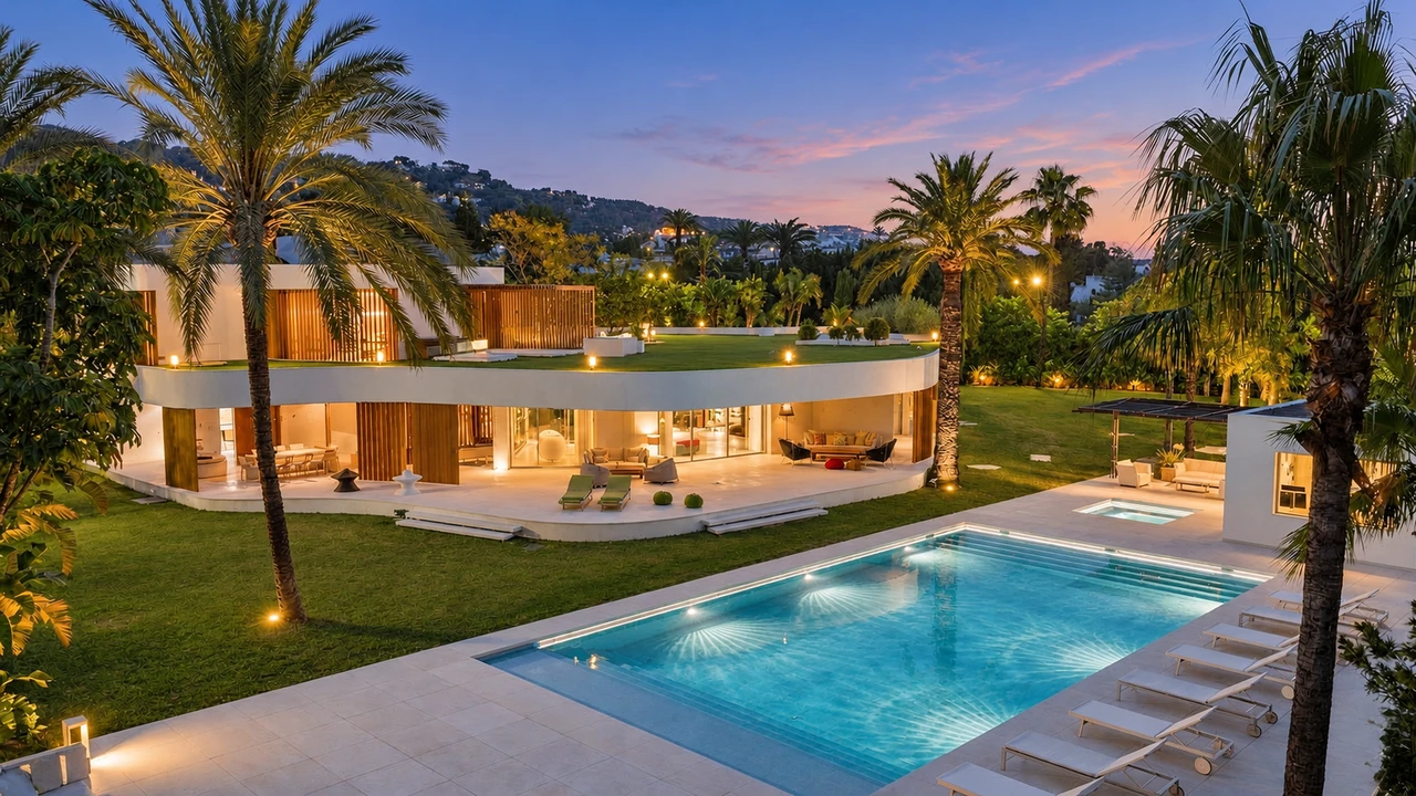 Fachada al anochecer — Casa Torus